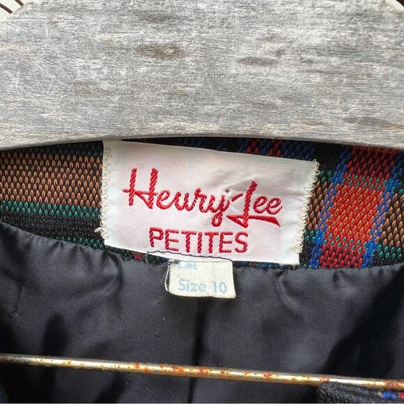 Vintage Henry Lee Petites Christmas Holiday plaid crop blazer - Picture 4 of 4